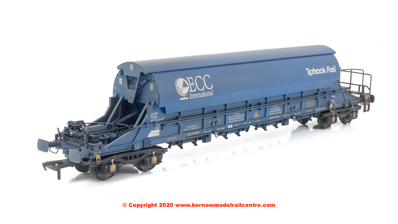 SB002N JIA TIGER China Clay Wagon number 33 70 9382072-4 in ECC International Blue livery with Tiphook Rail branding and weathered finish